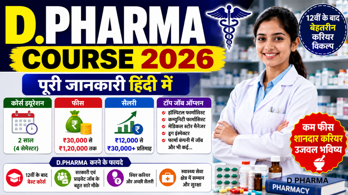 D Pharma Course Details in Hindi 2026: Amazing Career Guide, Fees, Salary & Top Job Opportunities